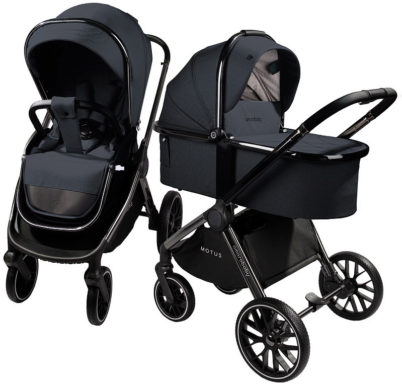 Коляска 2 в 1 AmaroBaby Motus V2, серый