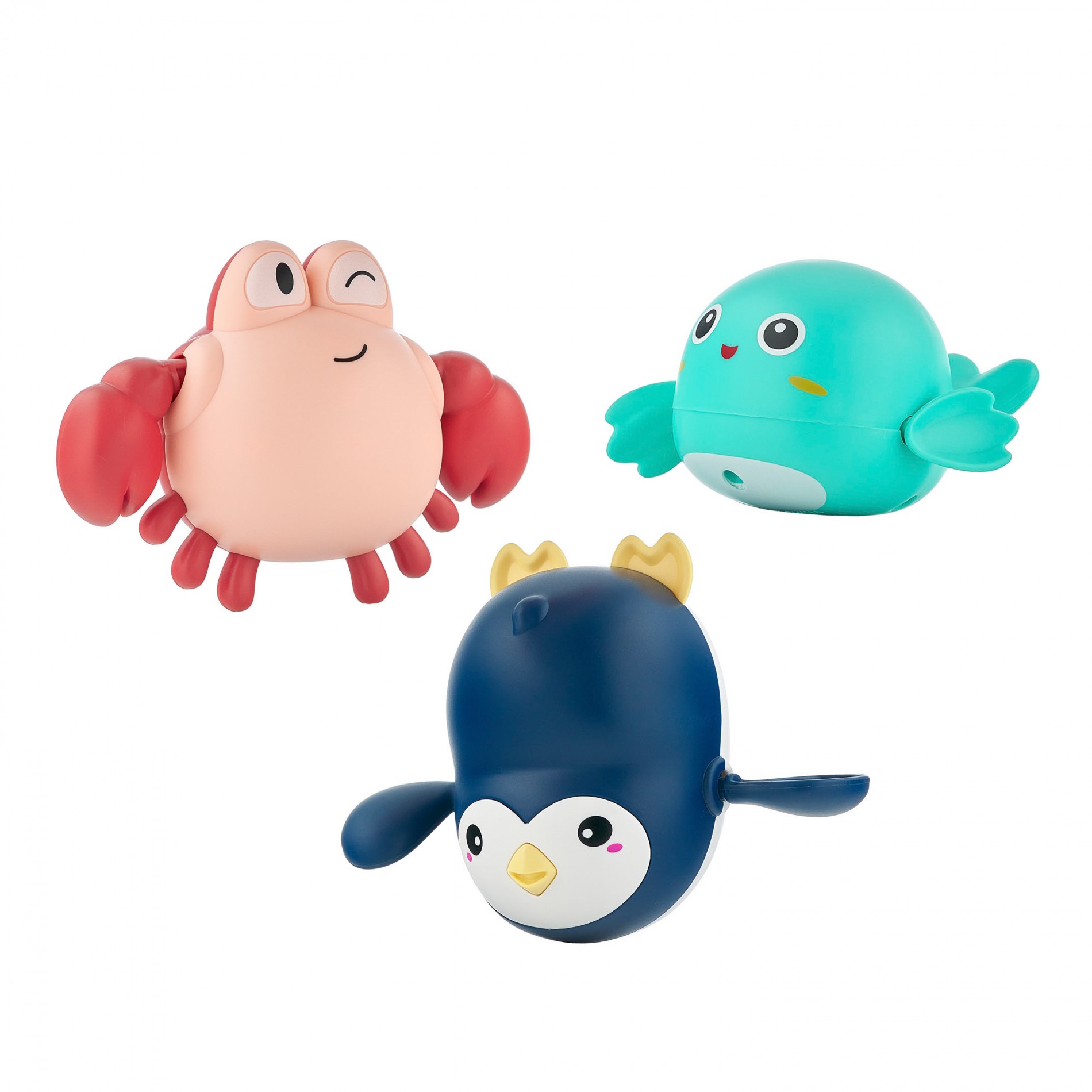 RWIN-003 Игрушка для ванной заводные 3шт (птичка,краб,пингвин) Roxy-Kids