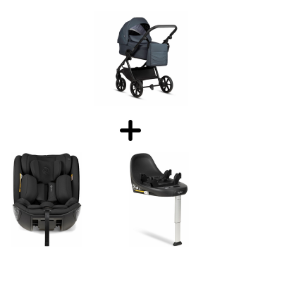 Коляска 3 в 1 Tutis Leo 3+, 211 India Ink в комплекте с автокреслом Tutis Beno (0-36 кг), и Базой Isofix