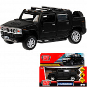 HUM2PICKUP-12MAT-BK Машина металл HUMMER H2 PICKUP МАТОВЫЙ 12 см, двери, багажн, черный