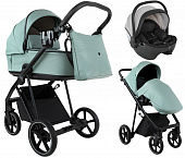 Коляска 3 в 1 Roan Sol 2в1 SL/13/L (Leather/Misti Mint) + автокресло Baesa Pro (ROAN)