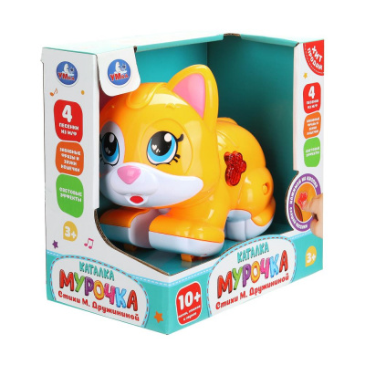 HT1454-R Каталка мурочка ,10 песен,стихов и звуков. в кор. Умка