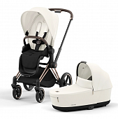 Коляска 2 в 1 Cybex Priam IV Off White (Белый) / Rosegold