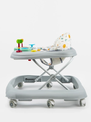 Ходунки детские с электронной игровой панелью Amarobaby, First Steps, серый