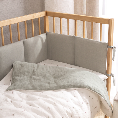 Постельное бельё Muslin КПБ3-М.1.22х2.8 гуси/шалфей (Perina)