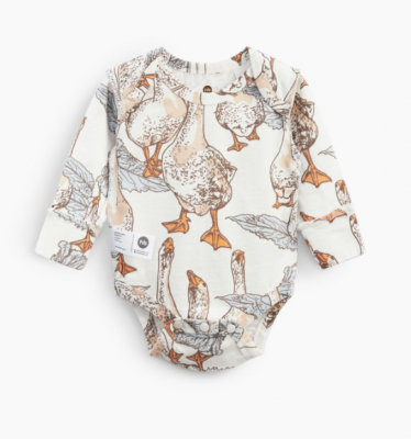 90096 Боди с длинным рукавом (geese) р.80 Happy Baby