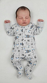 00340 Комбинезон c нецарапками интерлок Premium Soft (Linea bebe) р.68