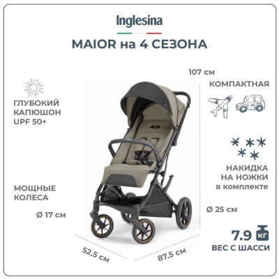 Коляска прогулочная Inglesina MAIOR Igloo Grey 
