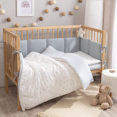 Постельное бельё Muslin КПБ3-М.1.23х2.9 птички/голубая постель (Perina)