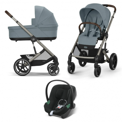 Коляска 3 в 1 Cybex Balios S Lux TPE 2025 (с дождевиками), Stormy Blue (Голубой)