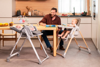 Стульчик для кормления Chicco Polly Armonia, Carrara (Серый)
