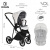 Коляска 2 в 1 Roan SOL RSL/2024 (Кожа White/Black/руч.тем.коричневый)