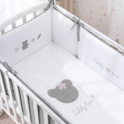 Комплект в кровать 6 предметный Teddy Love (Perina) серо-оливковый