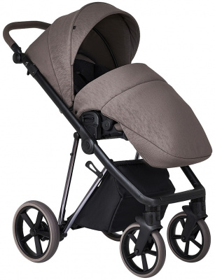 Коляска 2 в 1 ROAN Sol Luxury 2.0 короб + прогулка SLSH/11 Silhouette/Nickel/руч.Cappuccino