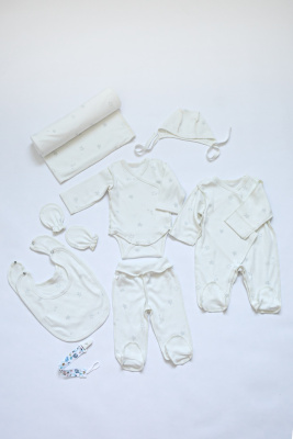 21810 Набор подарочный 30 пр.Babyedel (Молочный/Звездочки,серый/голубой/серый)