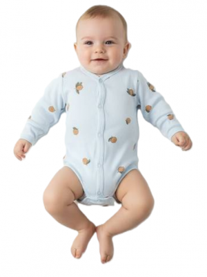 312ИНТ Боди прямая застежка, интерлок "Babyedel" набивка 32/50 (апельсинки)