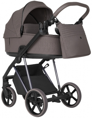 Коляска 2 в 1 ROAN Sol Luxury 2.0 короб + прогулка SLSH/11 Silhouette/Nickel/руч.Cappuccino
