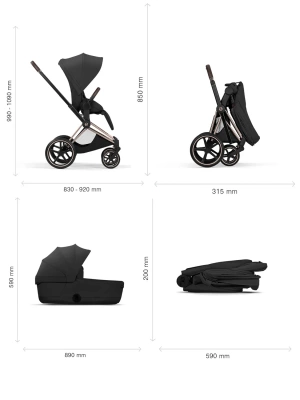 Коляска 2 в 1 Cybex Priam V Style City Grey шасси Chrome Brown