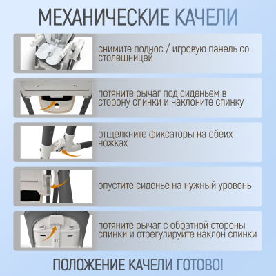 Стульчик для кормления-электрокачель Bubago Frida BG 174-1 (серый) 