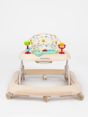 Ходунки детские с электронной игровой панелью Amarobaby, First Steps, бежевый