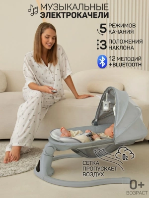 Электронные качели Amarobaby Funny swing, серый