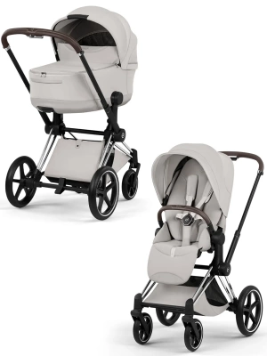 Коляска 2 в 1 Cybex Priam V Style City Grey шасси Chrome Brown
