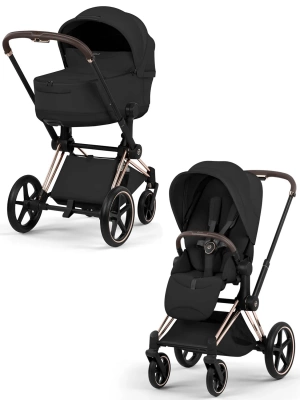 Коляска 2 в 1 Cybex Priam V Style Cozy Black шасси Rosegold