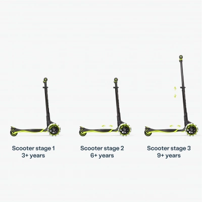 Растущий складной трехколесный самокат SmarTrike Xtend Scooter, Lime