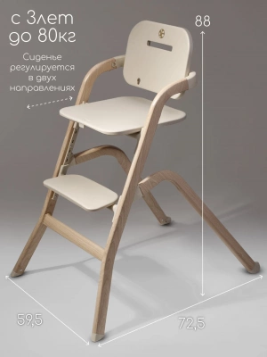 Стульчик для кормления 3 в 1 Amarobaby Winnie, молочный
