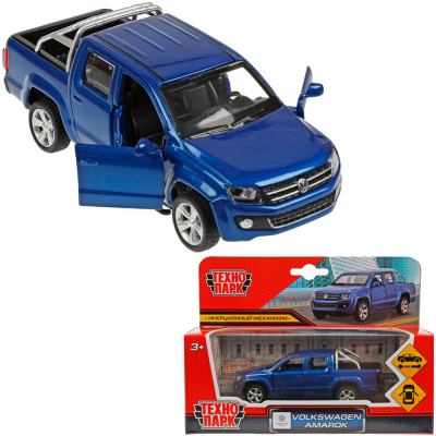 67336 (96) Машина металл VOLKSWAGEN amarok, 11,4 см, двери, инерция, синий