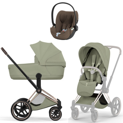 Коляска 3 в 1 Cybex Priam V Rosegold Style Cloud T Sage Green
