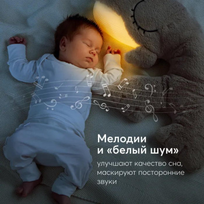 Мягкая игрушка Happy baby Wally The Whale 331952 бежевый / beige