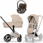 Коляска 3 в 1 Cybex Priam V Rosegold Style Cloud T Coconut Brown Plus / Cozy Beige