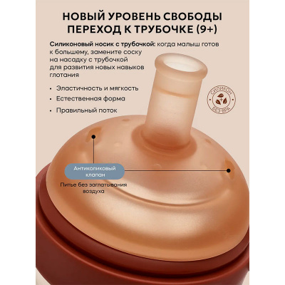 12065 Babywell Поильник, 300 мл, 2 соски в комплекте (соска переменный поток и соска-трубочка) в комплект входит ершик для очистки 
