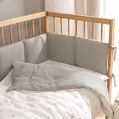 Постельное бельё Muslin КПБ3-М.1.22х2.8 гуси/шалфей (Perina)