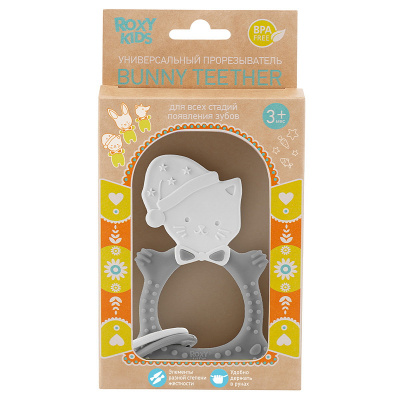 RMT-005 Универсальный прорезыватель Meow Teether серый Roxy-Kids