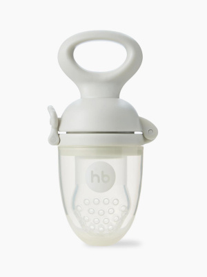 15053 Ниблер с силиконовой сеточкой Happy Baby (light gray)