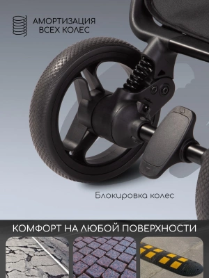Коляска прогулочная Amarobaby, Jaunt, чёрный