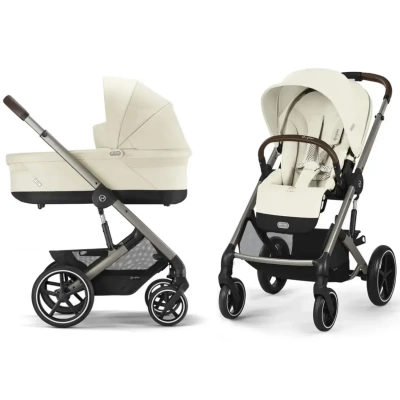 Коляска 2 в 1 Cybex Balios S Lux с дождевиком Seashell Beige
