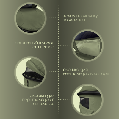 Kоляска 3 в 1 BubaGO Gaudi (зелёный)