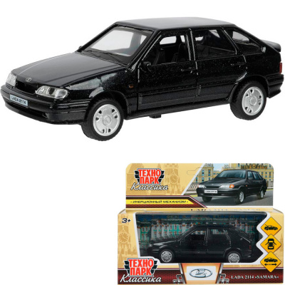 2114-12-BK-WOD Машина металл LADA -2114 "SAMARA", 12 см, двери, багаж, инерц., черный