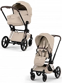 Коляска 2 в 1 Cybex Priam V Style Cozy Beige шасси Rosegold