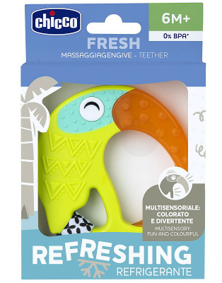 281603 Прорезыватель Chicco Fresh Funny Teether Toucan с зубным кольцом 6 мес+