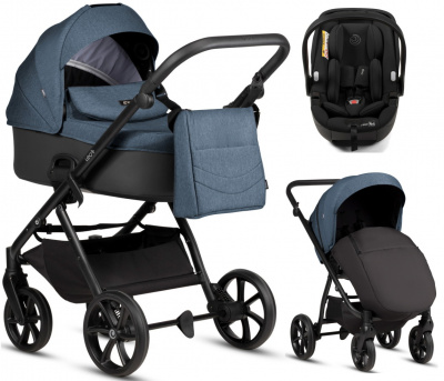 Коляска 3 в 1 Tutis Leo 3+, с автокреслом Beno Black (288 Deep Blue)