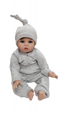21808 Набор подарочный 3пр.(боди,штанишки,шапочка) "Babyedel" светло-серый (40/62)