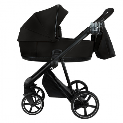 Коляска 3 в 1 Roan Sol 2.0 Leather, Black SL/10/L + автокресло Baesa Pro (ROAN)
