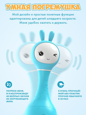 60905 Музыкальная игрушка Alilo Умный зайка R1 синий