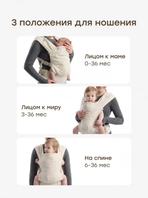 40109 Рюкзак-переноска для детей BABYHUG Happy Baby milky
