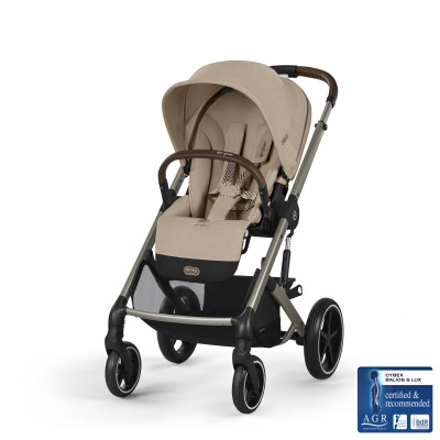 Коляска 3 в 1 Cybex Balios S Lux TPE 2025 (с дождевиками), Almond Beige (Светло-коричневый)