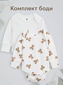 90096 Боди с длинным рукавом (milky&bears) (уп 2 шт) р.80 Happy Baby